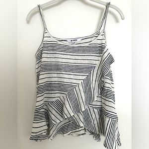 Bias-cut, knit tank with ruffled edge